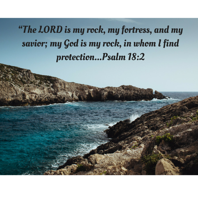 “The LORD is my rock, my fortress, and my savior; my God is my rock, in whom I find protection...Psalm 18-2