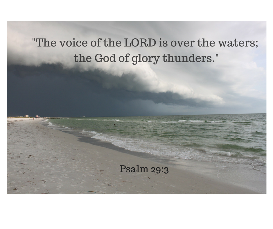 The voice of the LORD is over the waters; the God of glory thunders