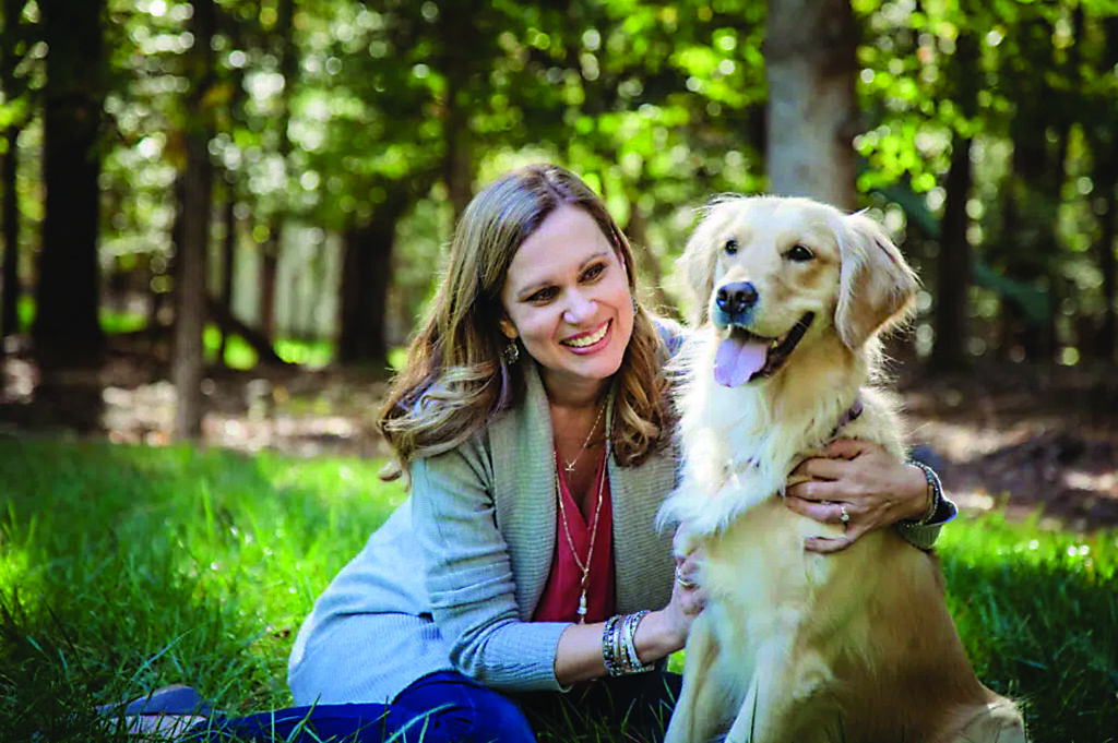 Jen and her lab dog